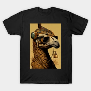 Groovy camel wearing headphones and sunglasses T-Shirt